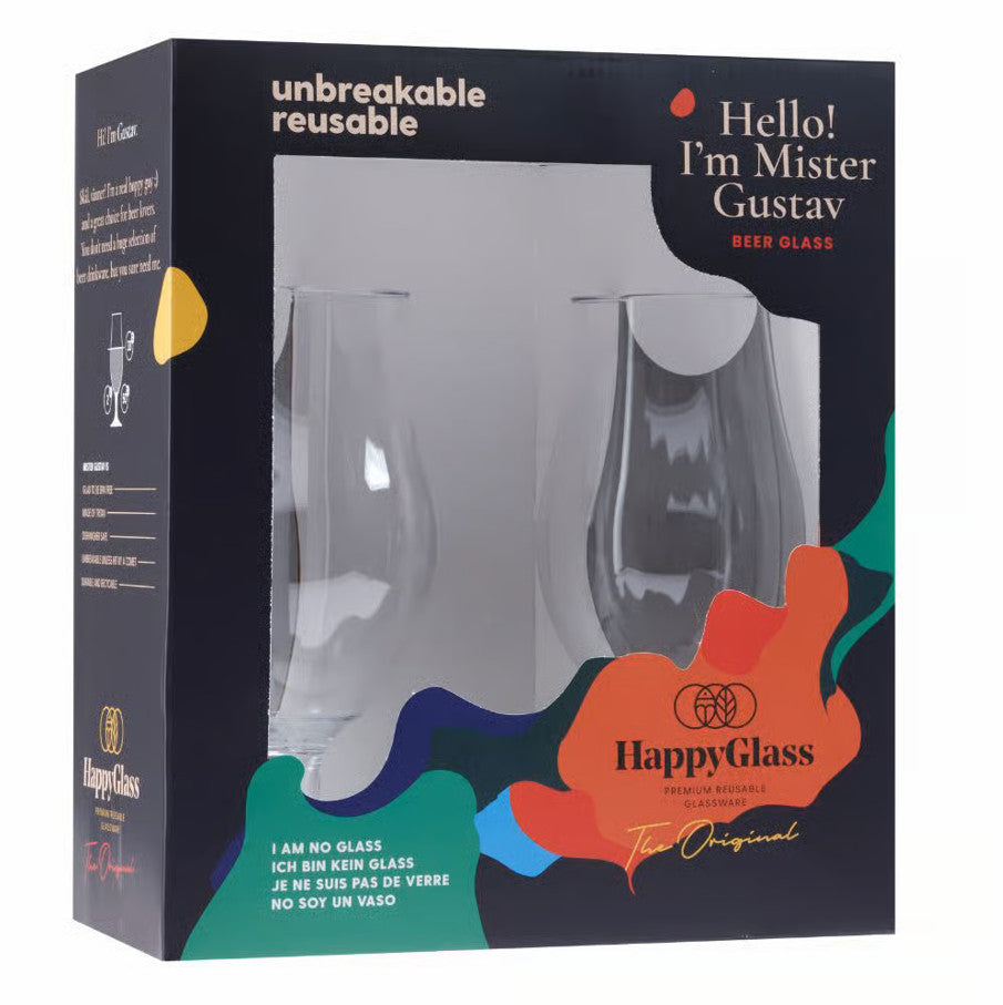 Kunststof glas Mr. Gustav. Gemaakt van Copolyester Tritan (BPA vrij). (set van 2)