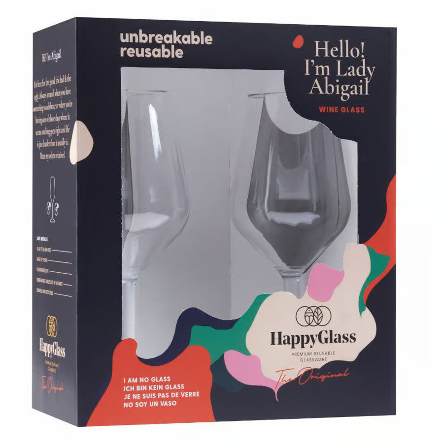 Kunststof wijnglas op voet Lady Abigail. Gemaakt van Copolyester Tritan (BPA vrij). (set van 2)